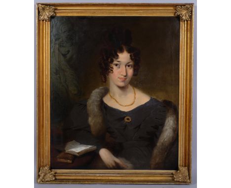 Mid-19th century portrait of Elizabeth, wife of William Walter of Rainham Kent, oil on canvas, unsigned, 76cm x 64cm, framedG