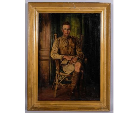 Military portrait, early 20th century, oil on canvas, unsigned, 70cm x 49cm, framedNo canvas damage patches or repairs, 1 sma