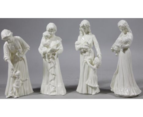 Various Royal Worcester figures, New Arrival, 22cm high, First Steps, Once Upon A Time, and Sweet Dreams, printed marks benea