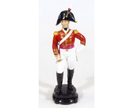 A Royal Worcester figure, Officer Of The 3rd Dragoon Guards, 1806, no. 2675, printed marks beneath, 34cm high.