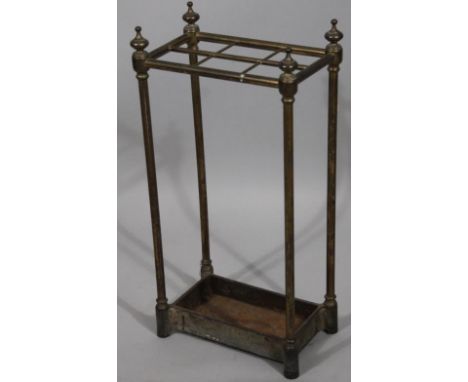 A Victorian brass stick stand.