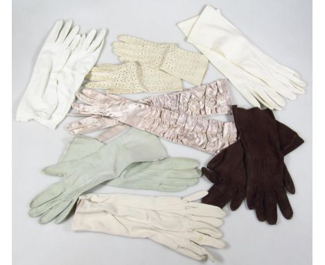 Various vintage ladies gloves, to include part worked and others, etc. (a quantity)