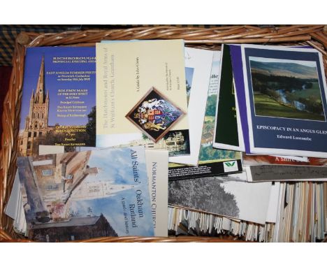 Churches.- One basket containing many hundreds of guides, architectural, historical guides, UK churches. 
