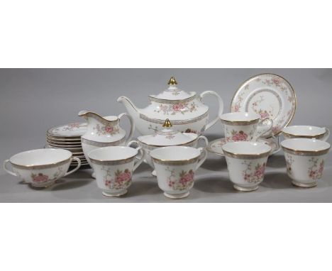 A Royal Doulton Canton pattern part service, to include teapot, 20cm high, two handled sugar bowl, cups, saucers, milk jug, e