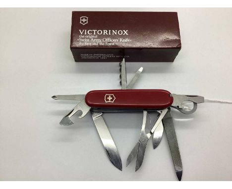 Swiss Army Victorinox Multifunction Combination Folding Pocket Knife, 9.1cm closed length; original box "Swiss Army Officer's