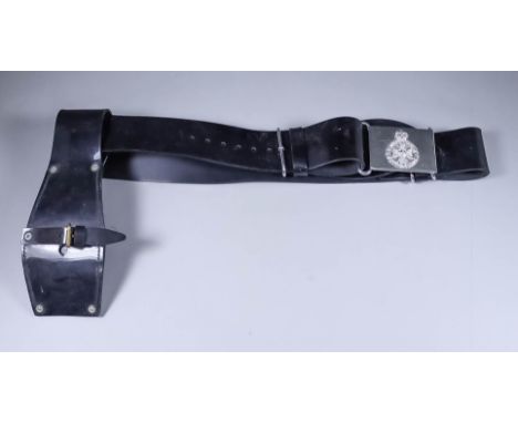 Three Royal Green Jackets Plastic Belts, Modern, comprising - Other Ranks waist belt with regimental buckle and bayonet frog,