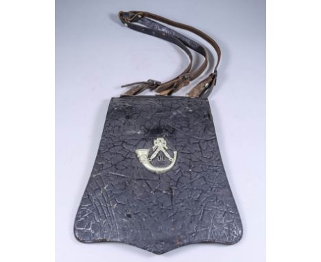 A Leather Sabretache with Bugle Horn Insigniature