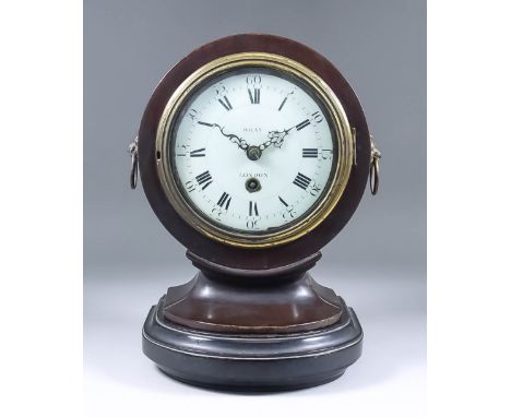 An 18th Century Walnut Cylindrical Cased Mantel Timepiece, signed Wray of London, the 6ins diameter white enamel dial with Ro