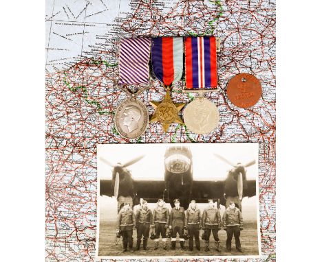 A Group of Three George V Second World War Medals to 1100075 Flight Sgt. Arthur Sykes, 35 Squadron RAF, including - Distingui