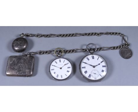 A Victorian Silver Cased Pocket Watch, by John Player of Reading, the case hallmarked London 1858, No. 2427, the white enamel