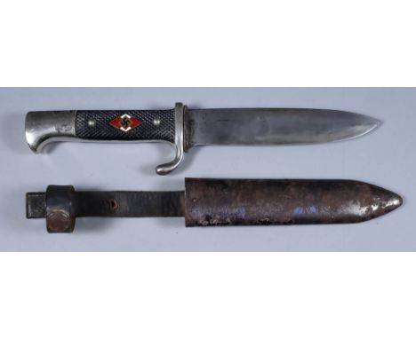 An Early German Hitler Youth Dagger, by Tiger of Solingen, the 5.5ins bright steel blade stamped "Gesetzl Geschützt", with co