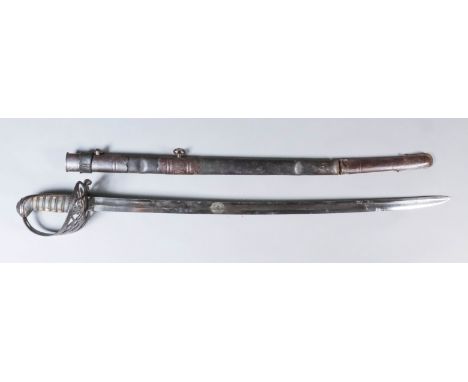 A Victorian Bandsman's or Bugler's Dress Sword, repatriated from India circa 1830-1854, the 29ins bright steel blade bearing 
