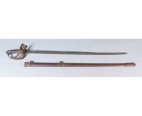 A Victorian Officer's Dress Sword, the 32ins bright steel blade etched with Royal cypher, the "King's Royal Rifle Corps" and 