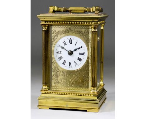 A 20th Century Carriage Clock, by Charles Frodsham of London, the 2.25ins diameter white enamel dial with Roman numerals, to 