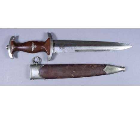 A Second World War German NSKK Party Dress Dagger, the 8.5ins bright steel blade bearing maker's mark for E. &amp; F. Horster