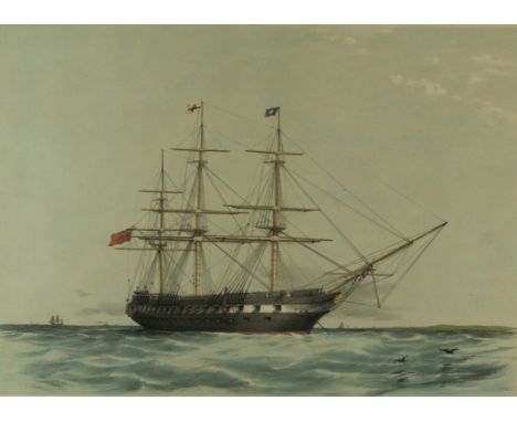 Hand coloured lithograph of the schooner yacht 'Anaconda' circa 1850Engraved by Dutton, 29x43.5cm, further hand coloured lith