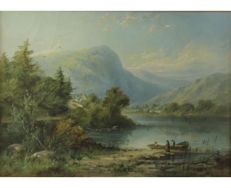 Edward Partridge (exh 1880-1896) - 'Llyn Llywenan' Oil, signed, inset within gilt frame, 24x34cm   CONDITION REPORT:  Minor w