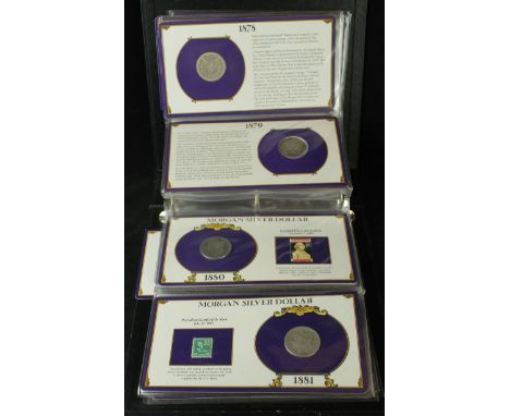 The U.S. Silver Dollar CollectionIssued by PCS Stamps and Coins, album containing twenty-five silver Morgan dollars, each dol