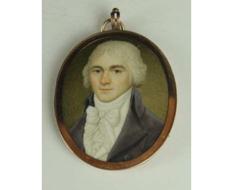 American School, After Robert Field - A 19th Century portrait miniature on ivory Depicting John Reed (1760-1819), the reverse