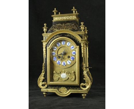 An 18th/19th Century French ebonised boulle and ormolu mounted bracket clockWith chased gilt brass motifs surrounding enamel 