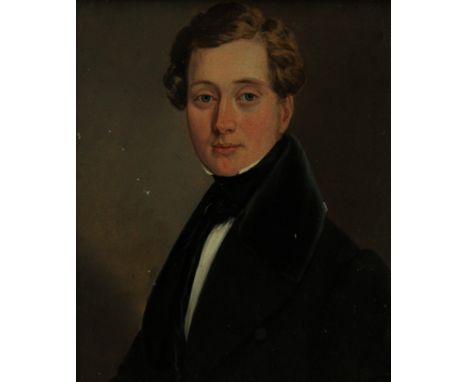 A pair of William IV oils on panels Depicting a gentleman and lady, each inset within gilt frames, 16x13.5cm   CONDITION REPO