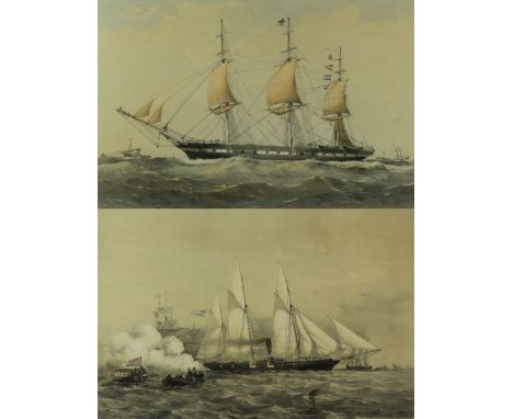 Hand coloured lithograph of the clipper ship 'Essex' circa 1862Engraved by Dutton, 30x45.5cm, further engraving by Dutton and