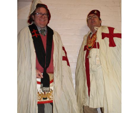 Regalia for Masonic Rose Croix degree, early 20th CenturyComprising collar and jewel, apron, hats, cloak etc. also further Ma