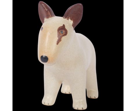 LISA LARSON for GUSTAVSBERG - a Swedish stoneware figure of a Bull Terrier, overall height 13cm