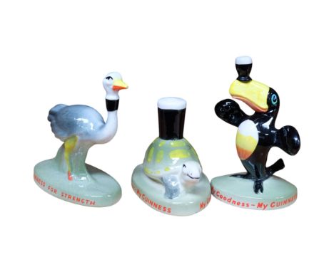 3 Carlton Ware Guinness advertising ceramic figures, including a tortoise (small chip to base), H7cm