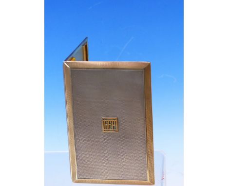 AMERICAS CUP INTEREST, A PARCEL GILT CIGARETTE CASE BY PAGET AND BRAHAM, LONDON 1934, THE ENGINE TURNED EXTERIOR WITH INITIAL