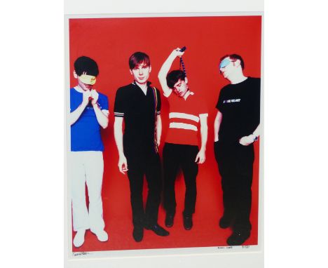 •STEVE DOUBLE.  ARR.  FRANZ FERDINAND, SIGNED LIMITED EDITION COLOUR PHOTOGRAPHIC PRINT, 2/50.  46 x 37cms.