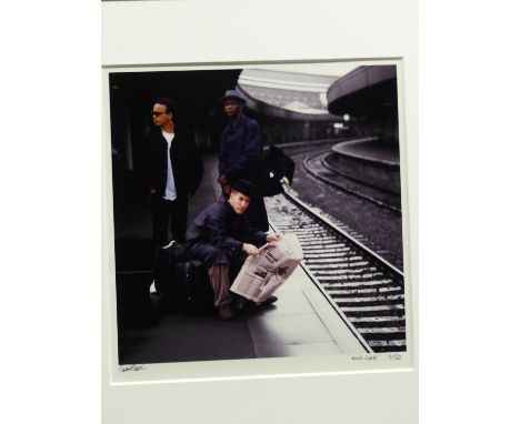 •STEVE DOUBLE.  ARR.  MASSIVE ATTACK, SIGNED LIMITED EDITION COLOUR PHOTOGRAPHIC PRINT, 2/50.  37 x 37cms.