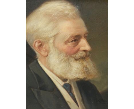 A, C. HAVELL (1855-1928) PORTRAIT OF GEORGE PHILIP BYRON FORES 1831-1916. SIGNED OIL ON CANVAS. 33 X 28cms