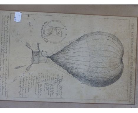 A RARE ANTIQUE BALLOONING PRINT ORIGINALLY PUBLISHED BY FORES IN 1784, IT CELEBRATES LUNARDI'S GRAND AIR BALLOON. WHICH TOOK 