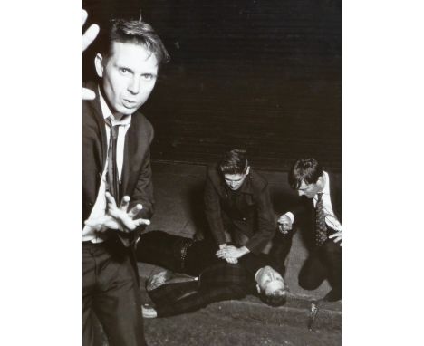 •SOREN SOLKAER.   ARR.  FRANZ FERDINAND, SIGNED LIMITED EDITION BLACK AND WHITE PHOTOGRAPHIC PRINT, 2/12, 72 x 50cms.