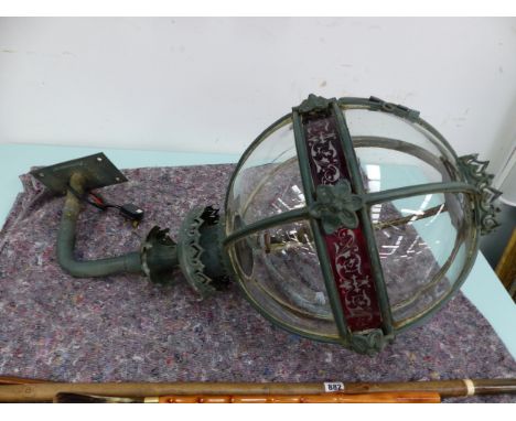 A 19TH CENTURY GOTHIC REVIVAL GLOBE FORM HALL LANTERN&nbsp;