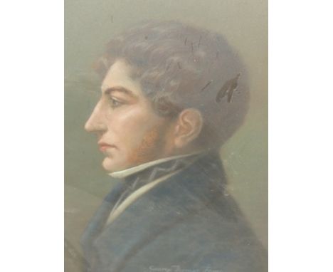 APPLETON? (19th CENTURY ENGLISH SCHOOL) PORTRAIT OF GEORGE THOMAS FORES 1808-1858. SIGNED AND DATED 1825. PASTEL.. 42 x 30cms