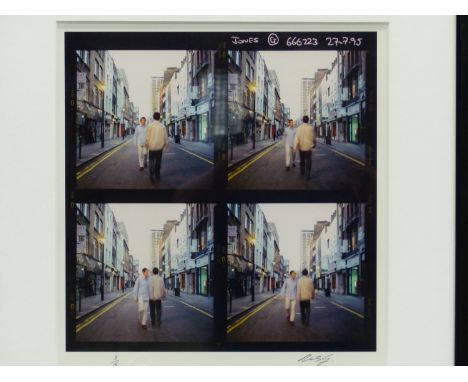 •MICHAEL SPENCER JONES.  ARR.  OASIS '(WHAT'S THE STORY) MORNING GLORY' ALBUM, JUMBO QUAD OF IMAGES, BERWICK STREET, LONDON 1