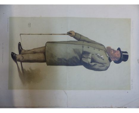 A LARGE COLLECTION OF VINTAGE VANITY FAIR PORTRAIT PRINTS MANY BY SPY, UNMOUNTED AND UNFRAMED.