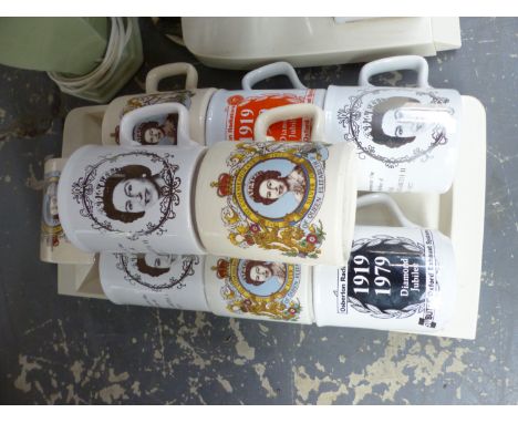 A GOBIN TEAS MADE, VARIOUS ROYAL MUGS AND A LAMP