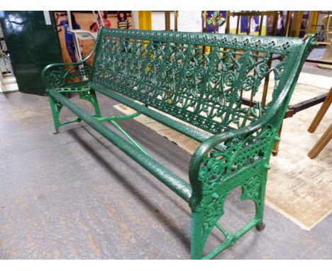A VICTORIAN CAST IRON GARDEN BENCH DESIGNED 1870 BY DR CHRISTOPHER DRESSER FOR COALBROOKDALE