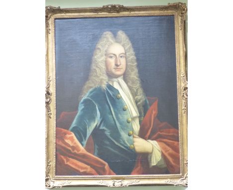 OLD MASTER SCHOOL IN THE MANNER OF GODFREY KNELLER PORTRAIT OF A GENTLEMAN, OIL ON CANVAS 92 x72cms