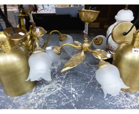 VARIOUS CEILING LIGHTS AND A TABLE LAMP. 