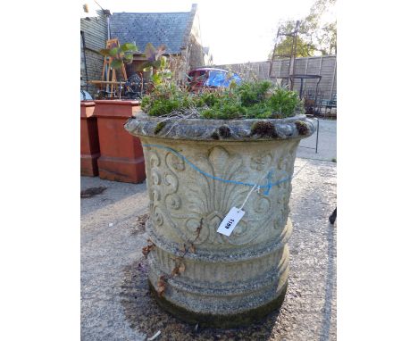 LARGE COMPOSITE STONE GARDEN PLANTER HEIGHT 550mm