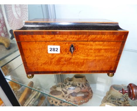 AN ANTIQUE REGENCY TEA CADDY