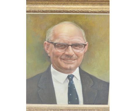LAWRENCE JOSSET (1910-1995) PORTRAIT OF MR LING. SIGNED AND DATED. OIL ON CANVAS. 33 x 28cms