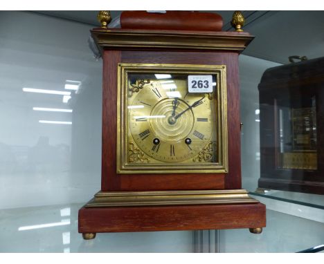 A BRACKET CLOCK WITH MOVEMENT SIGNED MEDAILLE DE BRONZE AND ASSOCIATED WALL BRACKET