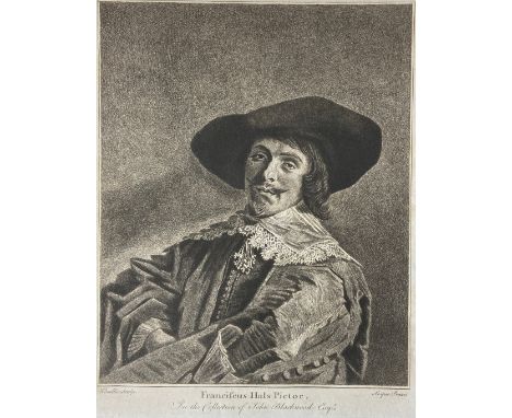 A possibly 18th century engraving, portrait of Franciscus Hals Pictor, printed by William Baille (1723-1810). Unframed. H.42 