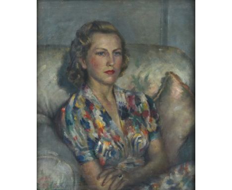 Vincent Galloway (1894-1977)“Improptu in a flat” - Portrait of Denise Barwick, wife of Richard Llewellyn Barwick of Thimbleby