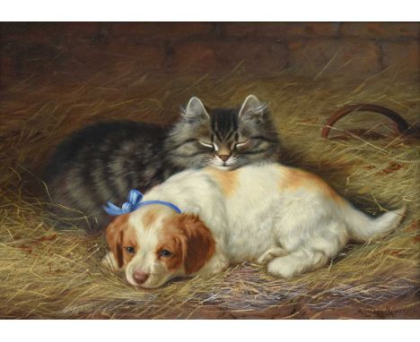 Horatio Henry Couldery (1832–1918)The Best of Friends Signed, oil on canvas, 27.5cm by 39cmIn fully restored condition. Fairl